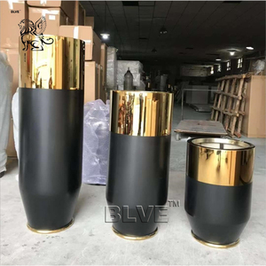 BLVE personalizado estilo moderno Hotel decoración del hogar Metal lujo maceta macetas de acero inoxidable jarrón de oro - Product Image 6