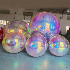 Quả cầu treo lớn có màu cầu vồng bóng gương quảng cáo lơ lửng, bóng bay gương phồng bằng PVC - Product Image 2