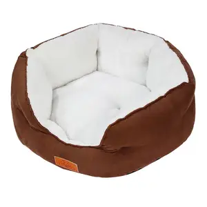 Venda quente meio saco de camurça confortável canil para animais de estimação quatro estações inverno geral quente lavável cama para cães e gatos