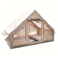 Tente de camping gonflable légère pour les voyages en plein air, résistante au vent, imperméable, installation rapide, abri familial portable