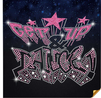 Transfer Rhinestone Motif Bintang Pink Kristal untuk Kaos Hoodie Gaya Graffiti Jalanan Grosir