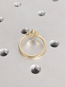 Déclaration Bijoux De Luxe Lab Diamant 18k Or Massif Bagues De Fiançailles De Mariage Orné De Princesse Cut Lab Diamant En Gros - Product Image 4