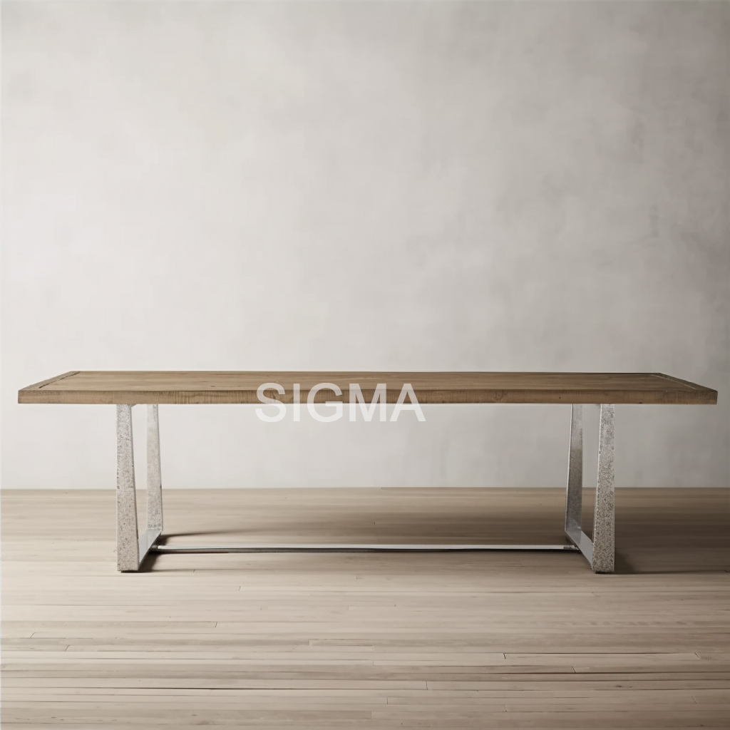 Luxury Dining Table Set Dining Room Furniture Metal Base Extendable Table