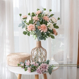Flores artificiales decorativas Ins de estilo japonés, mayorista de Bodas de Dalia pequeña, plantas verdes, fabricante transfronterizo - Product Image 6