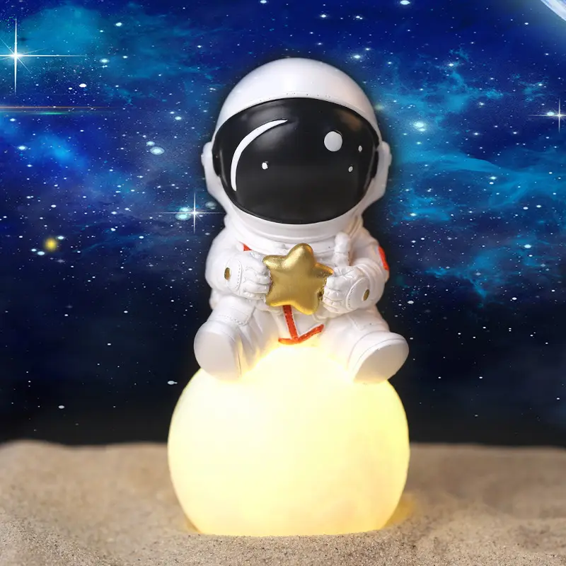 Interstellar Astronaut Planet Small Lamp Enamel Anti-Fall Night Lamp Children'S Bedroom Small Table Lamp Desktop Decorative