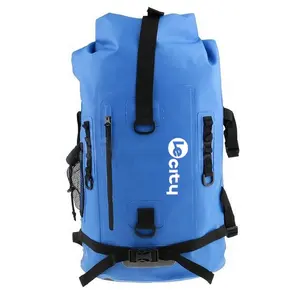 Oem Pvc Zeildoek Vliegvissen Droog Rugzak 2020 Trend Blauw Lichtgewicht Kajakken Camping Vis Dry Bag Voor Outdoor Water Sport