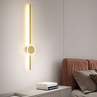 Applique murale LED moderne noire linéaire et circulaire, luminaire mural vertical minimaliste pour salon et chambre