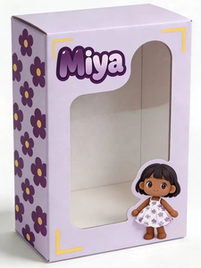 Caja de Regalo para Muñecas de 10 y 12 Pulgadas con Ventana Transparente, Personalizada al por Mayor, MOQ Bajo, Cartón Corrugado Sólido, Impresión a Color, Laminación Brillante - Product Image 5