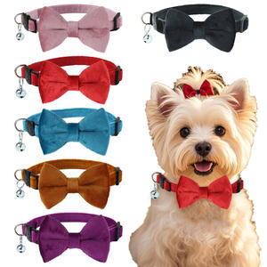 폴리 에스터 고양이 개 산책 목걸이 리본 장식 벨 액세서리 새끼 고양이 강아지 애완 동물 액세서리와 목걸이 - Product Image 6