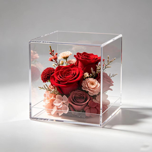 Boîte à fleurs en acrylique transparente <span class=keywords><strong>de</strong></span> qualité supérieure, emballage cadeau floral <span class=keywords><strong>de</strong></span> luxe, boîte à fleurs en acrylique, étui <span class=keywords><strong>de</strong></span> présentation pour bouquet <span class=keywords><strong>de</strong></span> roses <span class=keywords><strong>éternel</strong></span>les - Product Image 3