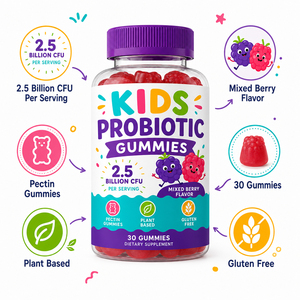 Bonbons Gommeux Multivitaminés Végétaliens pour Adultes, Marque Blanche en Gros, 2,5 Milliards de UFC, Supplément Essentiel de Minéraux, Antioxydant, Immunité - Product Image 4