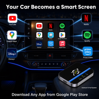 Adaptador Inalámbrico CarPlay AI Box 3 en 1, Android Auto, Android 13, Caja Inteligente para Auto, 2GB 16GB, Netflix, YouTube, Tarjeta TF, MOQ Bajo