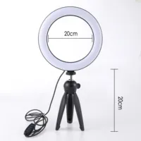 LED 데스크 Selfie 링 라이트 데스크 스탠드 메이크업 8 인치 Dimmable 10W 3200k-6500K 원형 아름다움 램프