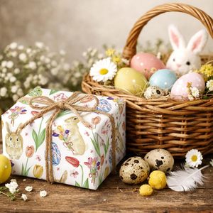 Easter Wrapping <b>Paper</b> <b>Roll</b> 17 Inch X 33 Feet Double Side Eco Friendly Gift <b>Wrap</b> For Baby Shower Birthday Easter - Product Image 5