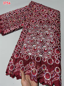 3756, нигерийская роскошная кружевная ткань с блестками, Высококачественная африканская Тюлевая кружевная ткань, Французская ткань для женщин, свадебное платье, шитье - Product Image 6