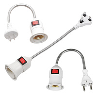 Prise US/UK/EU E27 douille d'ampoule à base à vis 110V 220V porte-ampoule LED adaptateur de convertisseur de courbure flexible Base de lampe à LED avec interrupteur