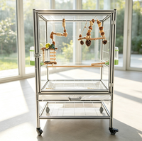 Volière pour oiseaux en aluminium de qualité supérieure, grande zone de jeu, cage à perroquets, montage facile, cage pour oiseaux de compagnie, construction robuste, maison pour oiseaux