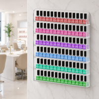 Étagère murale de présentation de vernis à ongles en acrylique personnalisée pour salon de manucure