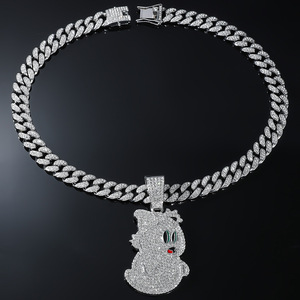 สร้อยคอจี้รูปผีการ์ตูนน่ารักสุดฮิตปี 2026 สไตล์ฮิปฮอปแฟชั่นสำหรับผู้ชาย ทำจากโลหะผสม ขายส่งเครื่องประดับ - Product Image 4