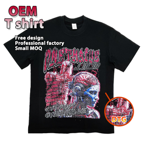 Moda OEM diseño 100% tela de algodón logotipo de marca personalizado de gran tamaño suave directo a <span class=keywords><strong>la</strong></span> ropa DTG impresión camisetas para hombres - Product Image 1