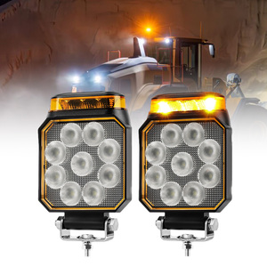 Sáng vuông 4inch e-mark lũ chùm nhấp nháy xe tải <span class=keywords><strong>LED</strong></span> làm việc ánh sáng cho xe máy kéo xe với 360 ° cảnh báo đèn nhấp nháy - Product Image 1