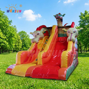 WINSUN Adults Kids Playground Themed Blow Up <b>Slide</b> Red Dragon PVC Inflatable Dry <b>Slide</b> - Product Image 1