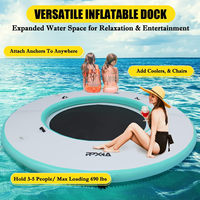 Quai flottant rond personnalisé plate-forme stable radeau flotteurs de piscine pour adultes gonflable et loisirs barre de plate-forme flottante