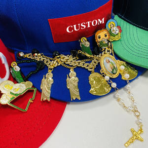 เข็มกลัดโลหะสีทองเคลือบอ่อนแบบกำหนดเอง,เข็มกลัดติดปกเสื้อปี3d เคลือบแข็งรูปพระเยซูครอสเชนเข็มกลัดโลหะพร้อมพลอยเทียม - Product Image 2