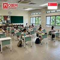 MINYI BRUNO Bureau d'école moderne de Singapour, mobilier scolaire et table d'étude en bois avec chaise en bois pour chambre d'adolescent