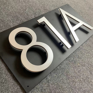 Lampu nomor rumah menyala lampu nomor rumah dengan lampu baterai nomor rumah baja tahan karat nomor rumah - Product Image 2