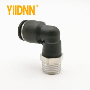 Conexión neumática en forma de L <span class=keywords><strong>PL</strong></span> OD 4/6/8/10/12mm Tubo de manguera-M5 1/8 1/4 3/8 1/2 BSPT Rosca Codo de aire Conector de acoplamiento rápido - Product Image 2