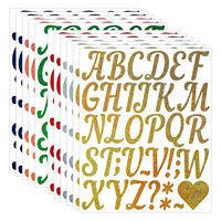 Autocollants alphabet multicolores à paillettes, lettres cursives autocollantes, cœurs, points d'interrogation, étiquettes cadeaux pour scrapbooking, projets scolaires