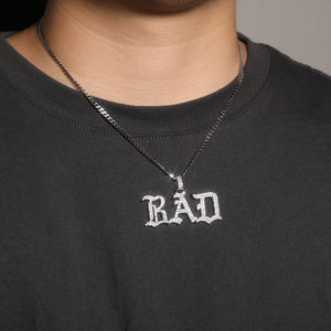 Collar con nombre de diamante de Circonia cúbica, joyería personalizada, Hip Hop, gótico, letra antigua, colgante, inicial chapada en oro - Product Image 5