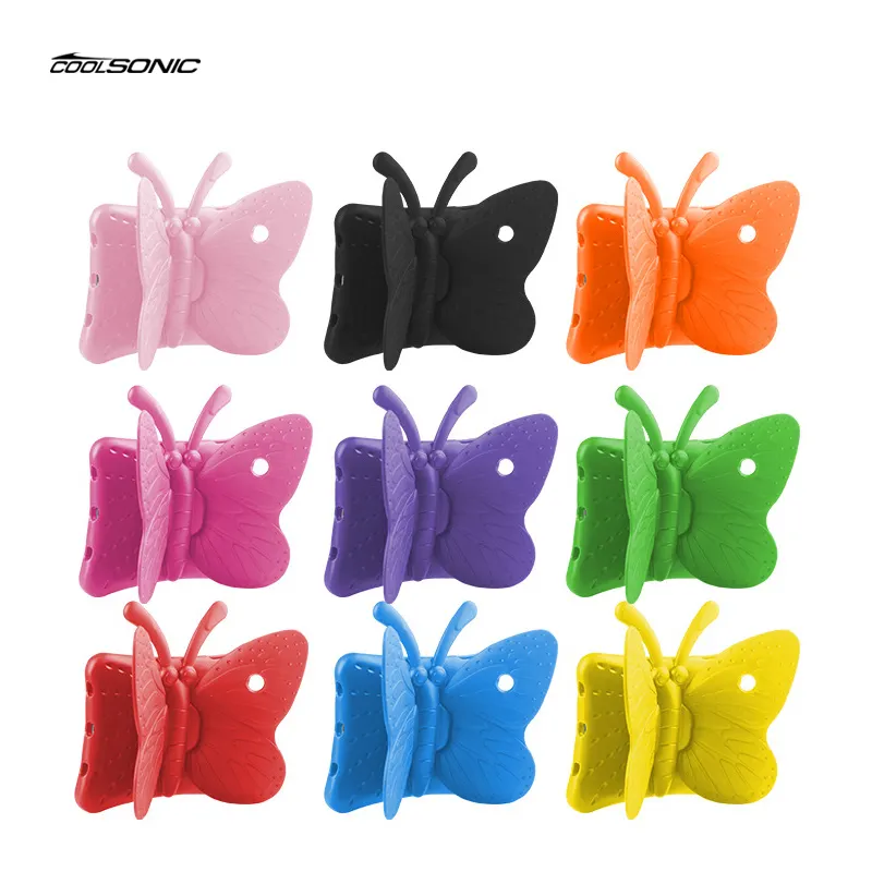 Eleseva — coque de Protection complète pour tablette, étui à motif papillon en caoutchouc pour enfants, pour Ipad Mini 1/2/3/4/5 Pro Air 2 9.7 pouces, 10.2 et 10.5