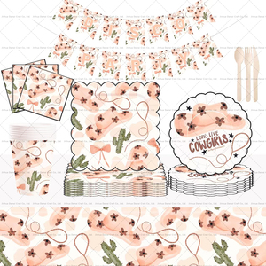 Platos de Papel para Fiesta Vaquera del Oeste Damai, Artículos para Fiesta Temática del Salvaje Oeste, Platos Desechables para Postre de Cumpleaños - Product Image 1