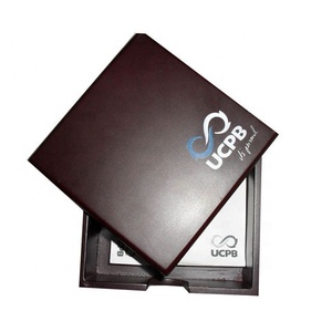Matte Dark Red Lacquer Finish <strong>Wooden</strong> <strong>Post</strong> It <strong>Box</strong> - Product Image 1