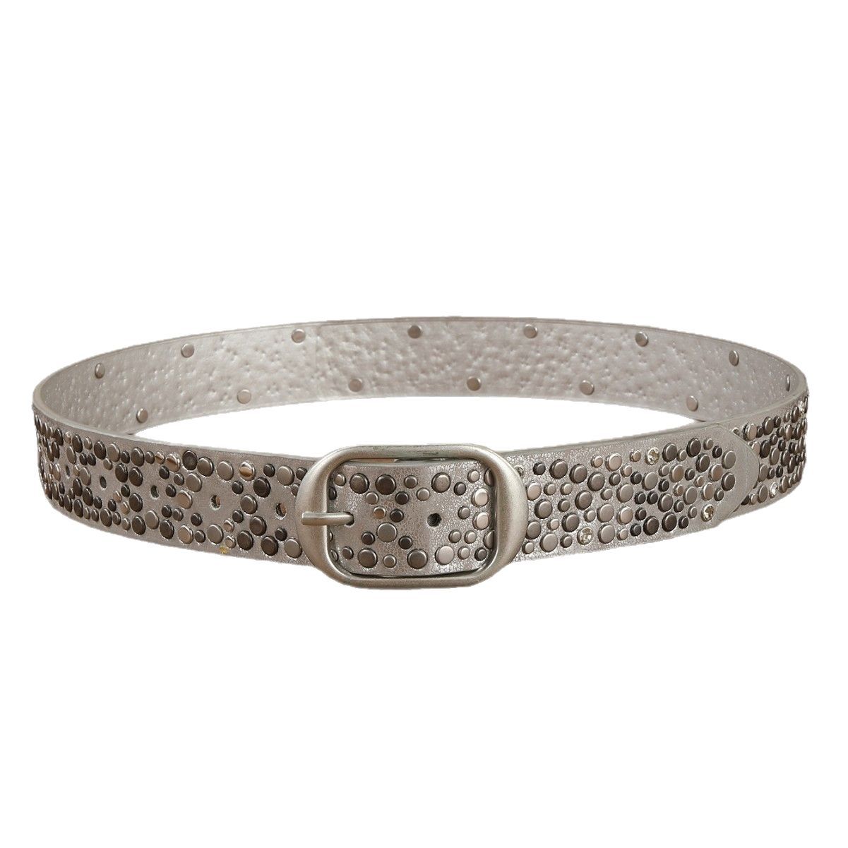 Leather Studded Belt - Metal Studs Vintage Punk Style