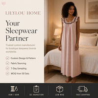 Robe de nuit longue en coton délavé style 2026, sexy, dos nu, à lacets, pour la détente à la maison (vente en gros)
