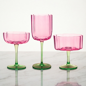 Lot de verres à pied martelés pour mariage, verres à cocktail en cristal sans plomb, verres à vin - Product Image 1