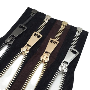 Manufacturer Custom Good Quality Eco-Friendly Metal Open End Fancy Flame Resistant Wholesale Zipper for Bags Garment Jacket - Product Image 2