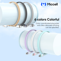 Miccell téléphone portable universel charge rapide type-c câble en Nylon tressé dégradé de couleur Transparent USB 2.0 pour écouteur Mobile