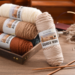 Fil à tricoter de luxe en <span class=keywords><strong>laine</strong></span> d'<span class=keywords><strong>alpaga</strong></span> naturelle 10S 4 brins 100g, épais, chaud, pour crochet, DIY, pull, chapeau, artisanat, antistatique, pelote douce - Product Image 5