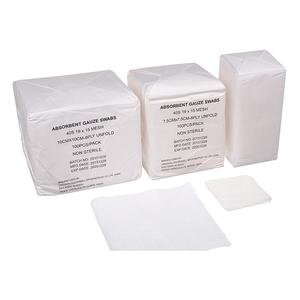 สำลีแผ่นฟองน้ำพับขอบขนาด5x5ซม. ขนาด7.5x7.5ซม. 10ซม. x 10ซม. ใช้สำหรับผ่าตัดทางการแพทย์4ply ปลอดเชื้อ - Product Image 4