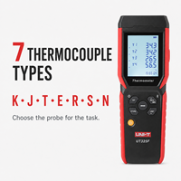Termometer Digital 4 Saluran UNI-T UT325F Tipe J/T/E/R/S/N/K Presisi Tinggi Termokopel OEM Layar LED Penyimpanan Data