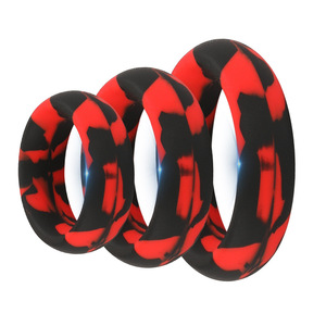 3 pezzi anello di ritardo in Silicone a lunga durata con glande in essenza solida ostruzione anello di blocco del sesso anelli pene passionali maschili - Product Image 6