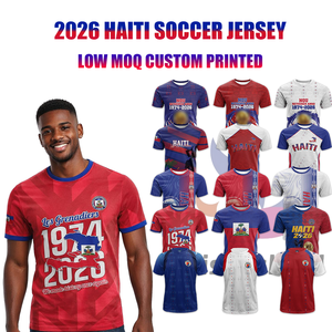 Kaos Jersey Sepak Bola Haiti 1974-2026 Koup Mondyal La Haiti Fans T-Shirt Pria Kerah Bulat Bernapas Lengan Pendek Full Print Custom Tee - Product Image 1