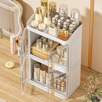 Étagère de rangement cosmétique pliable en plastique pour salle de bain, bureau, chambre à coucher, avec compartiments pour parfums