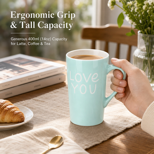 Taza de Cerámica Color Macaron al por Mayor con <span class=keywords><strong>Letras</strong></span> Impresas Personalizadas, Caja de Regalo con Frases Bonitas, Taza de Cerámica para Latte - Product Image 5