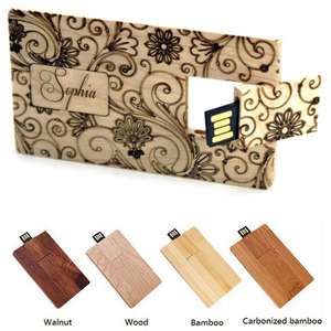 USB 3.0 Wooden Card & Metal Design Unique Promotional <b>Flash</b> <b>Drive</b> with Practical Functionality - Product Image 1