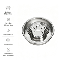 Gamelle anti-glouton portable en acier inoxydable 304 pour animaux de compagnie, motif animal, pour chats et chiens